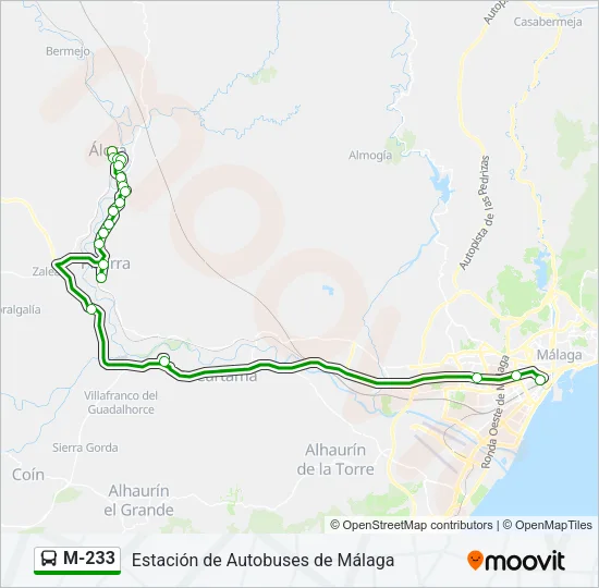 M-233 Bus Line Map