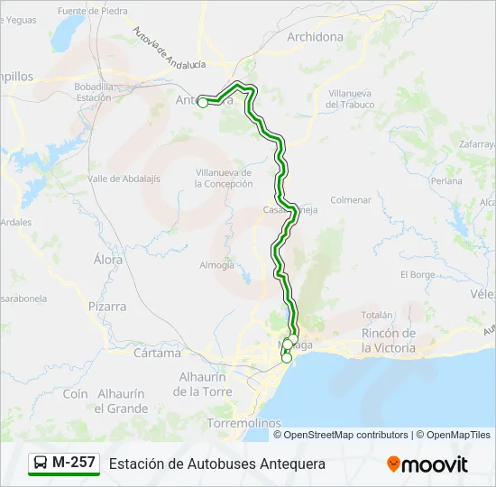 M-257 Bus Line Map