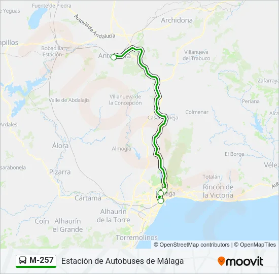 M-257 Bus Line Map