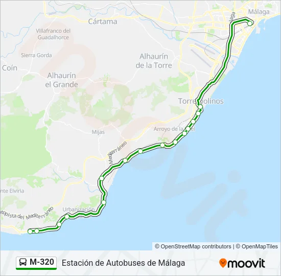 M-320 Bus Line Map