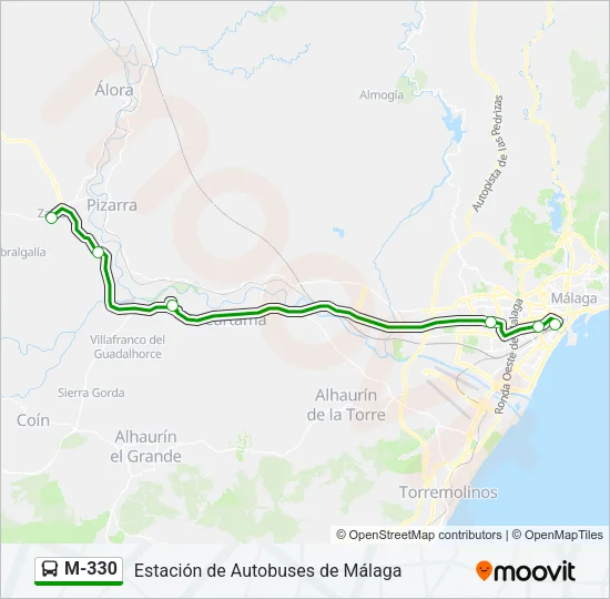 M-330 Bus Line Map