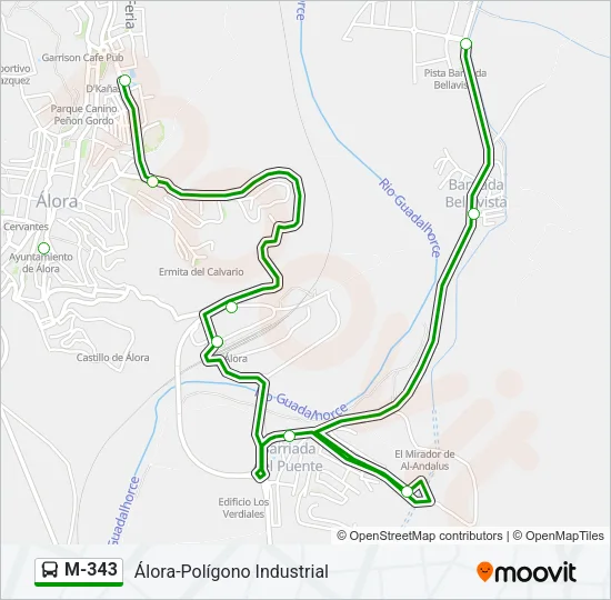 M-343 Bus Line Map