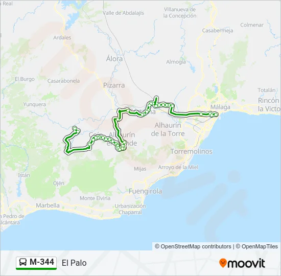 M-344 Bus Line Map