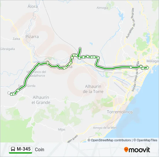 M-345 Bus Line Map