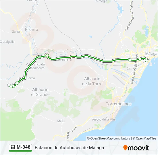 M-348 Bus Line Map