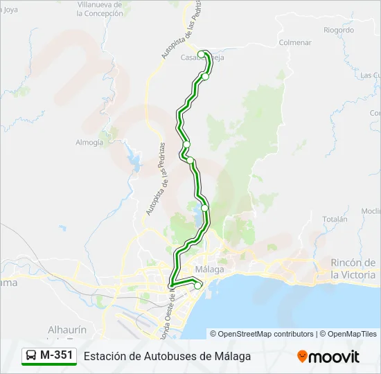 M-351 Bus Line Map