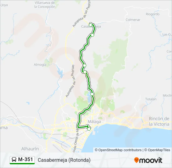 M-351 Bus Line Map