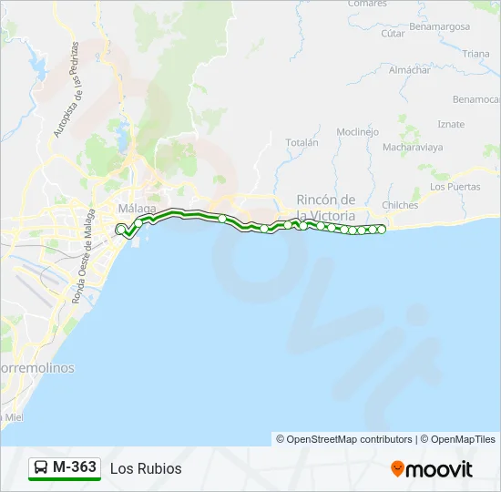 M-363 Bus Line Map