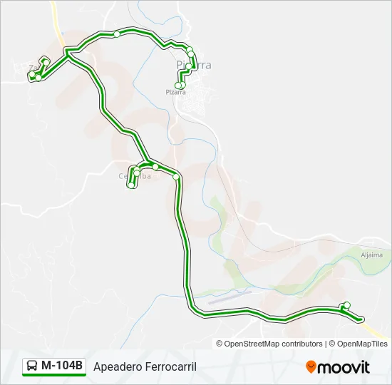 M-104B Bus Line Map