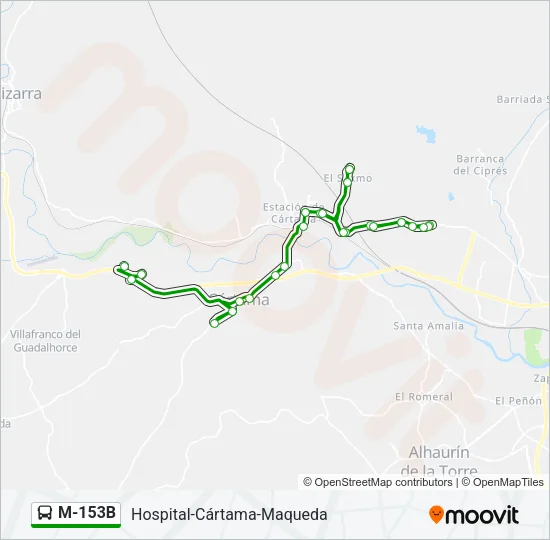 M-153B Bus Line Map