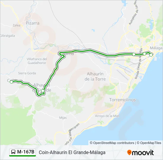 M-167B Bus Line Map
