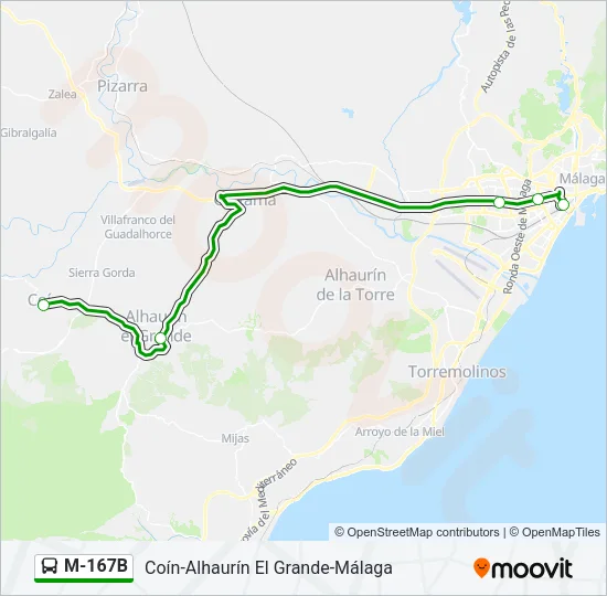 M-167B Bus Line Map