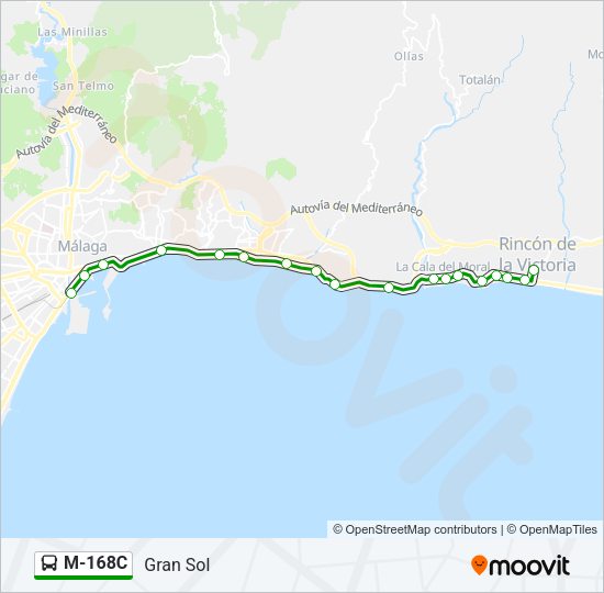 M-168C Bus Line Map
