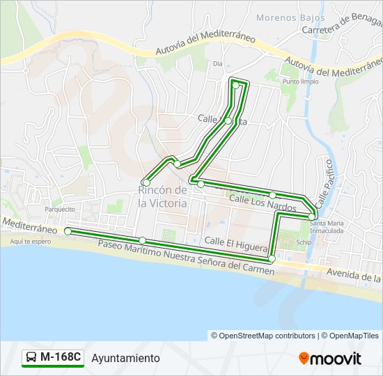 M-168C Bus Line Map
