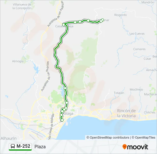 M-252 Bus Line Map