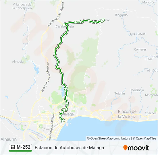 M-252 Bus Line Map