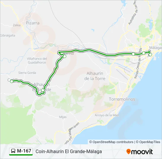 M-167 Bus Line Map