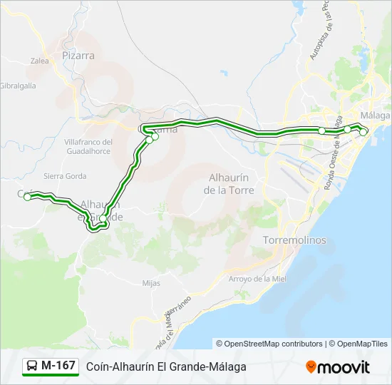 M-167 Bus Line Map