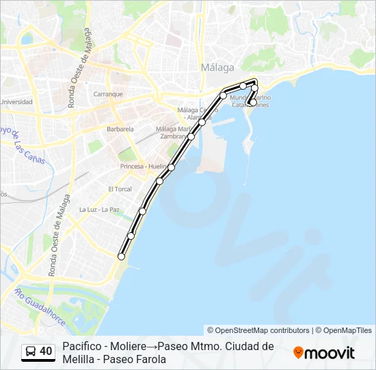40 Bus Line Map