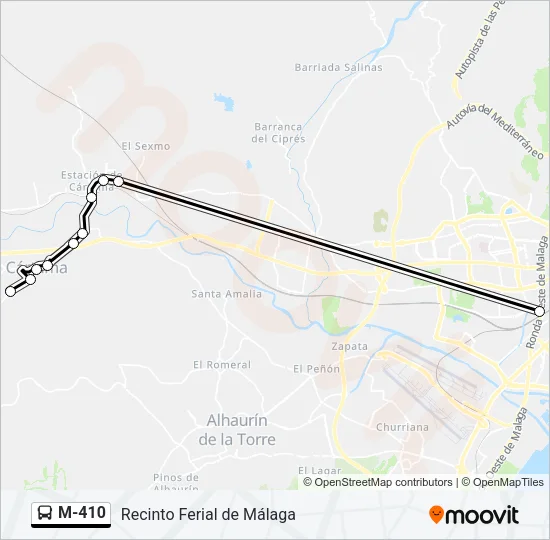 M-410 Bus Line Map