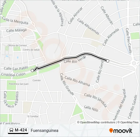 M-424 Bus Line Map