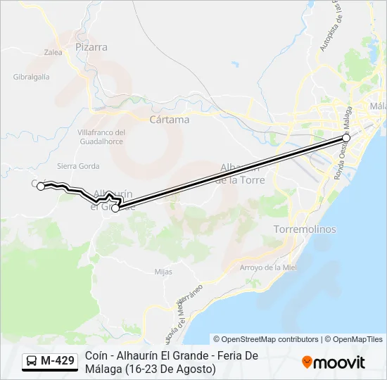 M-429 Bus Line Map