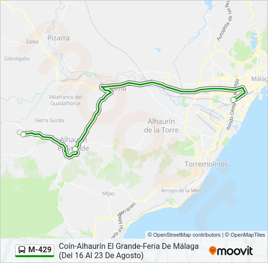 M-429 Bus Line Map