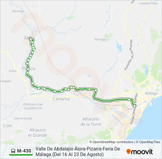 M-430 Bus Line Map