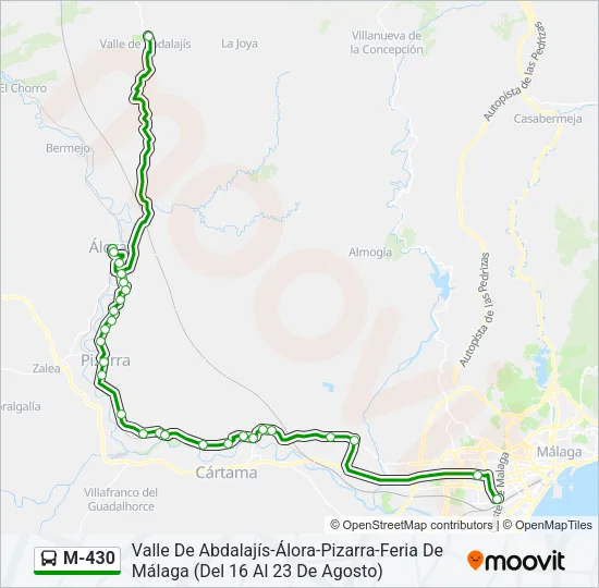 M-430 Bus Line Map