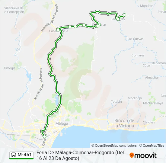 M-451 Bus Line Map