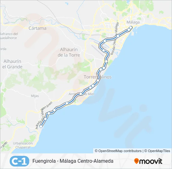 Mapa de C1 de tren