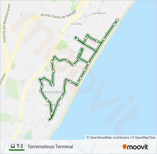 T-2 Bus Line Map