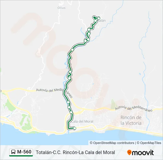 M-560 Bus Line Map