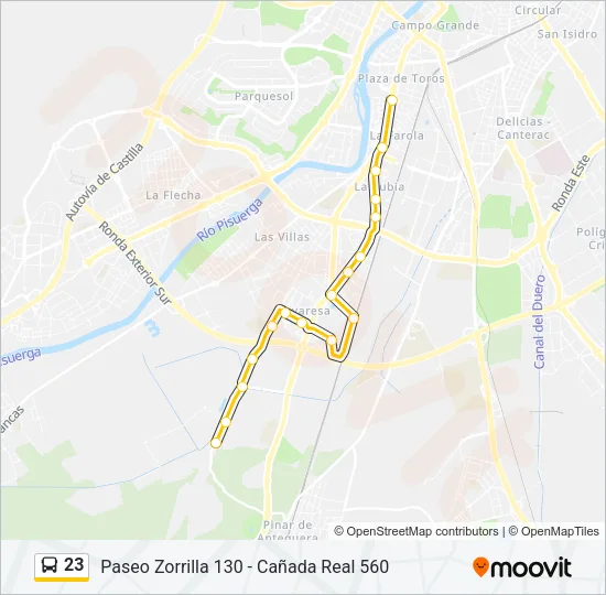 23 Bus Line Map