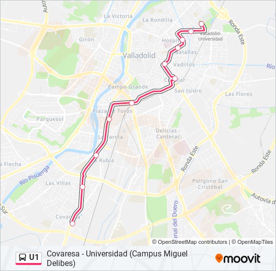 U1 bus Line Map