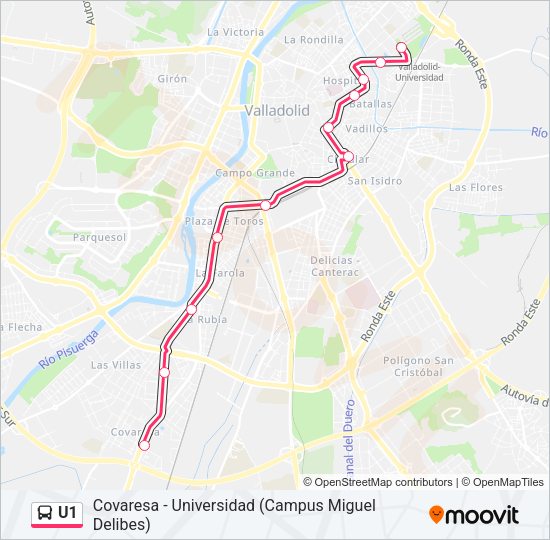 U1 Bus Line Map
