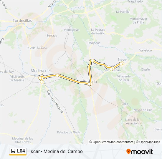 Mapa de L04 de autobús