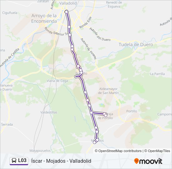 Mapa de L03 de autobús