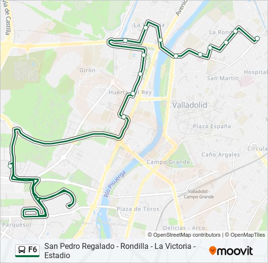 F6 bus Mapa de línia