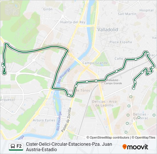 Mapa de F2 de autobús