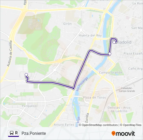 R Bus Line Map