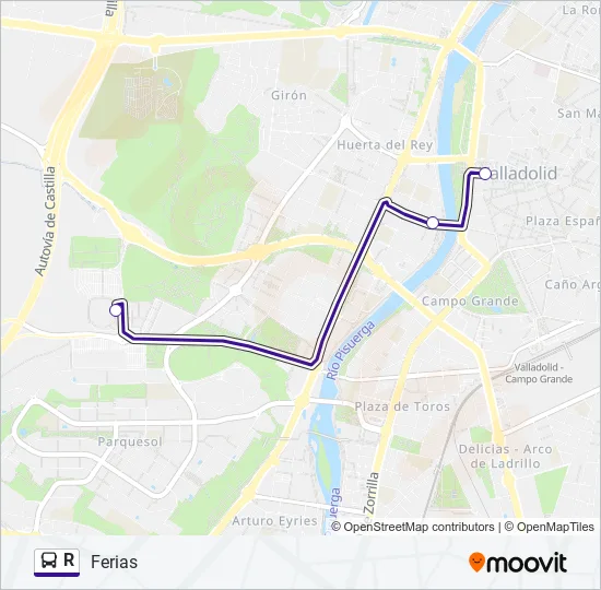 R Bus Line Map