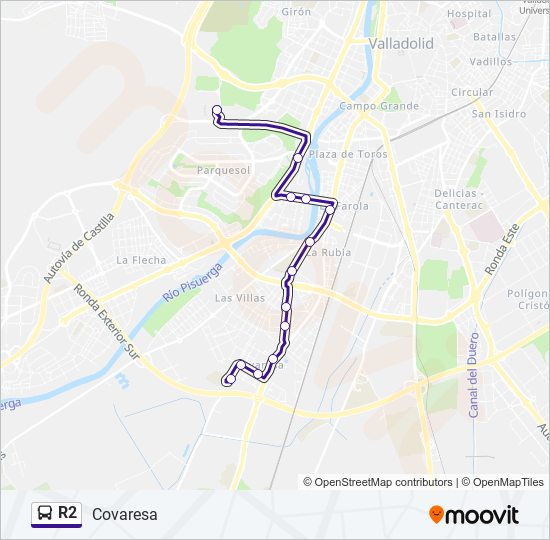 R2 Bus Line Map