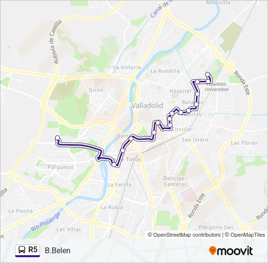 R5 Bus Line Map