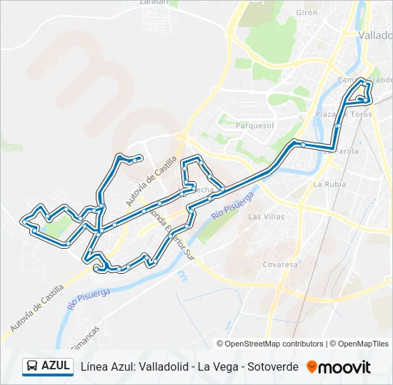 AZUL Bus Line Map