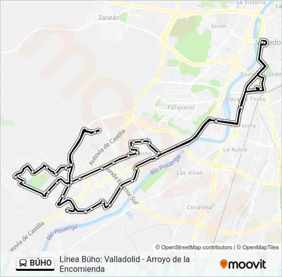 BÚHO Bus Line Map