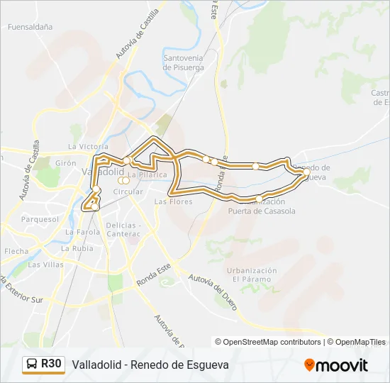 R30 Bus Line Map