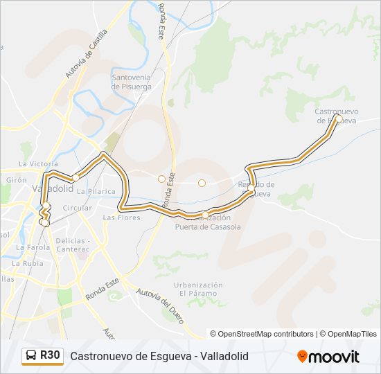 R30 Bus Line Map