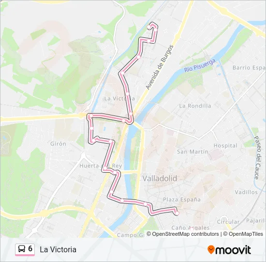 6 bus Mapa de línia