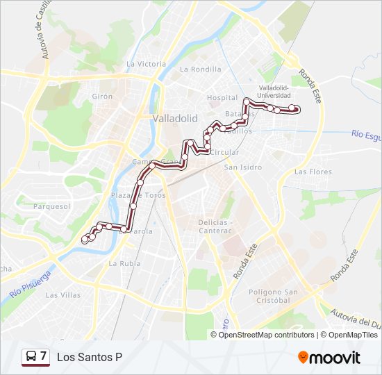 Mapa de 7 de autobús